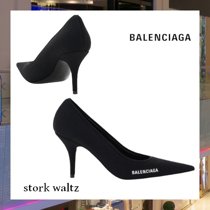 【本物新品保証】 【BALENCIAGA】ロゴ入りナイフニットパンプス☆ブラック パンプス 【本物新品保証】 【BALENCIAGA】ロゴ入りナイフニットパンプス☆ブラック パンプス
