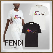 雑誌掲載◇FENDI◇Tシャツ コットン ロゴ スパンコール (FENDI/Tシャツ ...