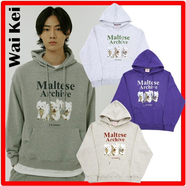 ★韓国の人気★【WAI KEI】★Maltese archive hoo.d★パーカー★