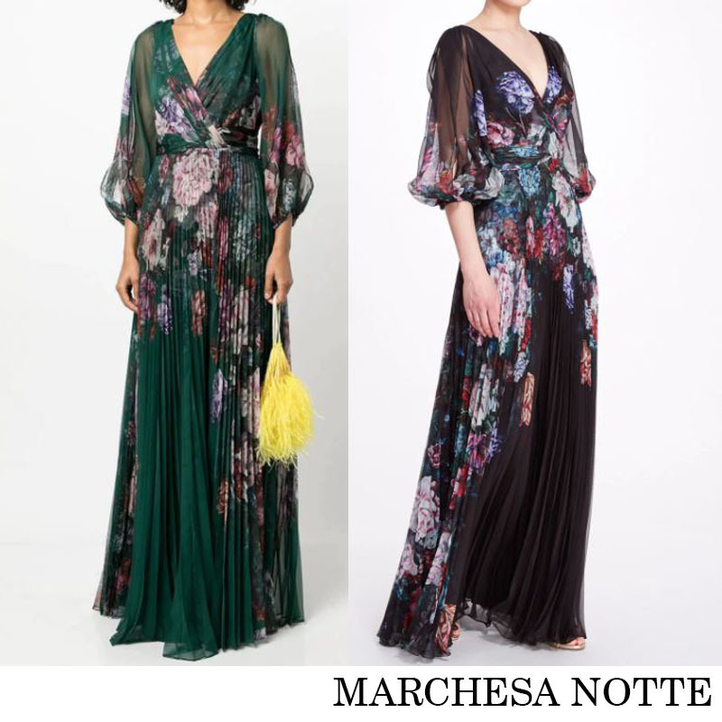 新品、未使用 クリスマスプレゼント フォーマル花柄 Vネックシフォン