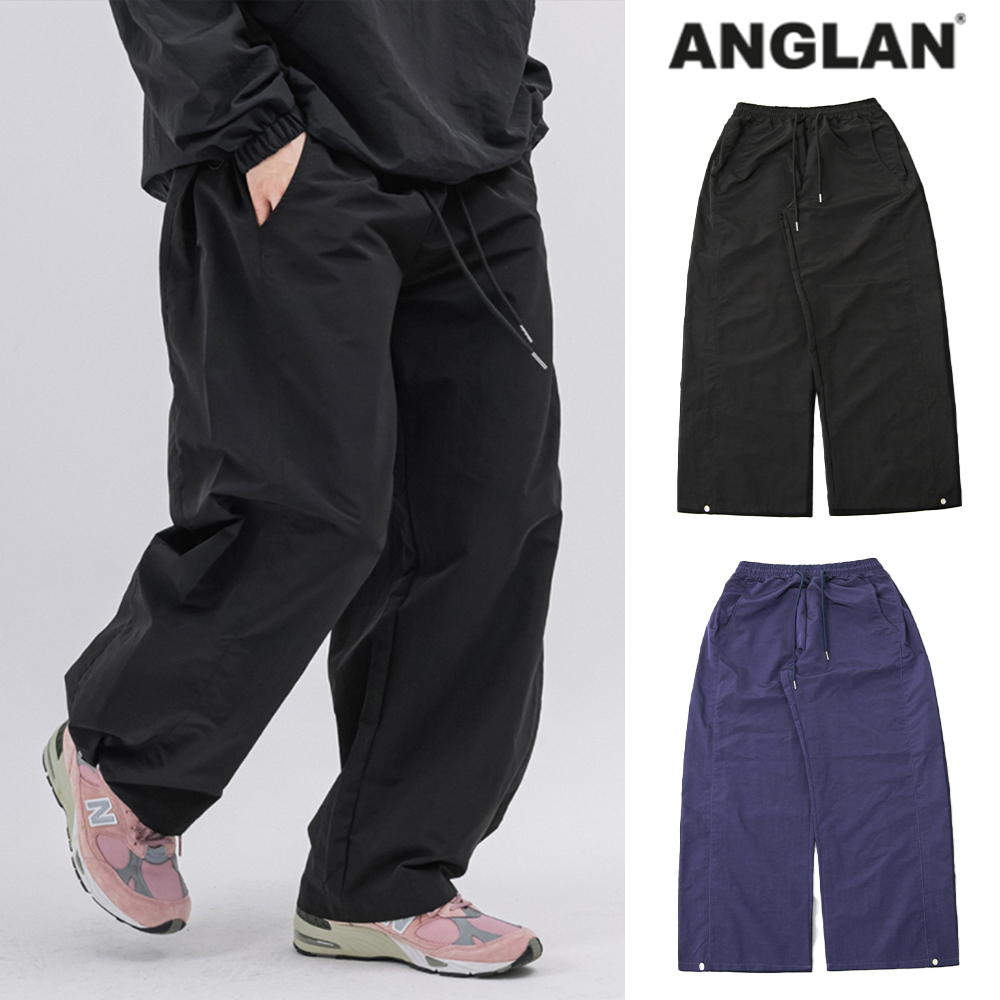 【ANGLAN】Nylon Side Pin-Tuck Pants