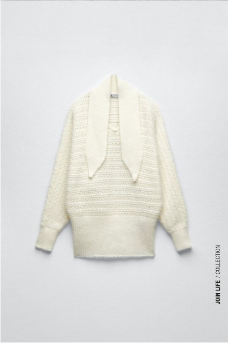 ZARA ニット・セーター ZARA リボンネックセーター(4)