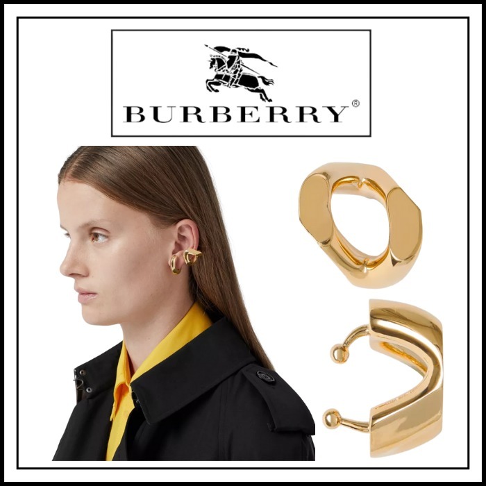 豪華 直営店【Burberry】 金メッキリンク イヤーカフ アクセサリーその他 豪華 直営店【Burberry】 金メッキリンク イヤーカフ アクセサリーその他