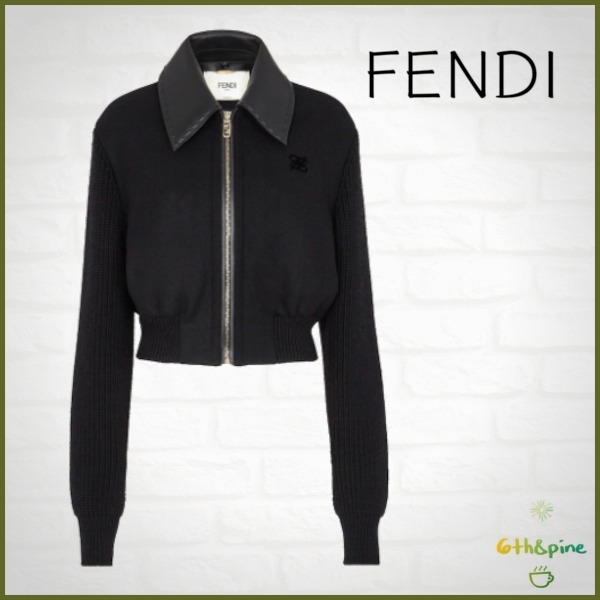 【現金特価】 ★FENDI ショート丈ボンバージャケット*★ *ブラックウール アウターその他 【現金特価】 ★FENDI ショート丈ボンバージャケット*★ *ブラックウール アウターその他