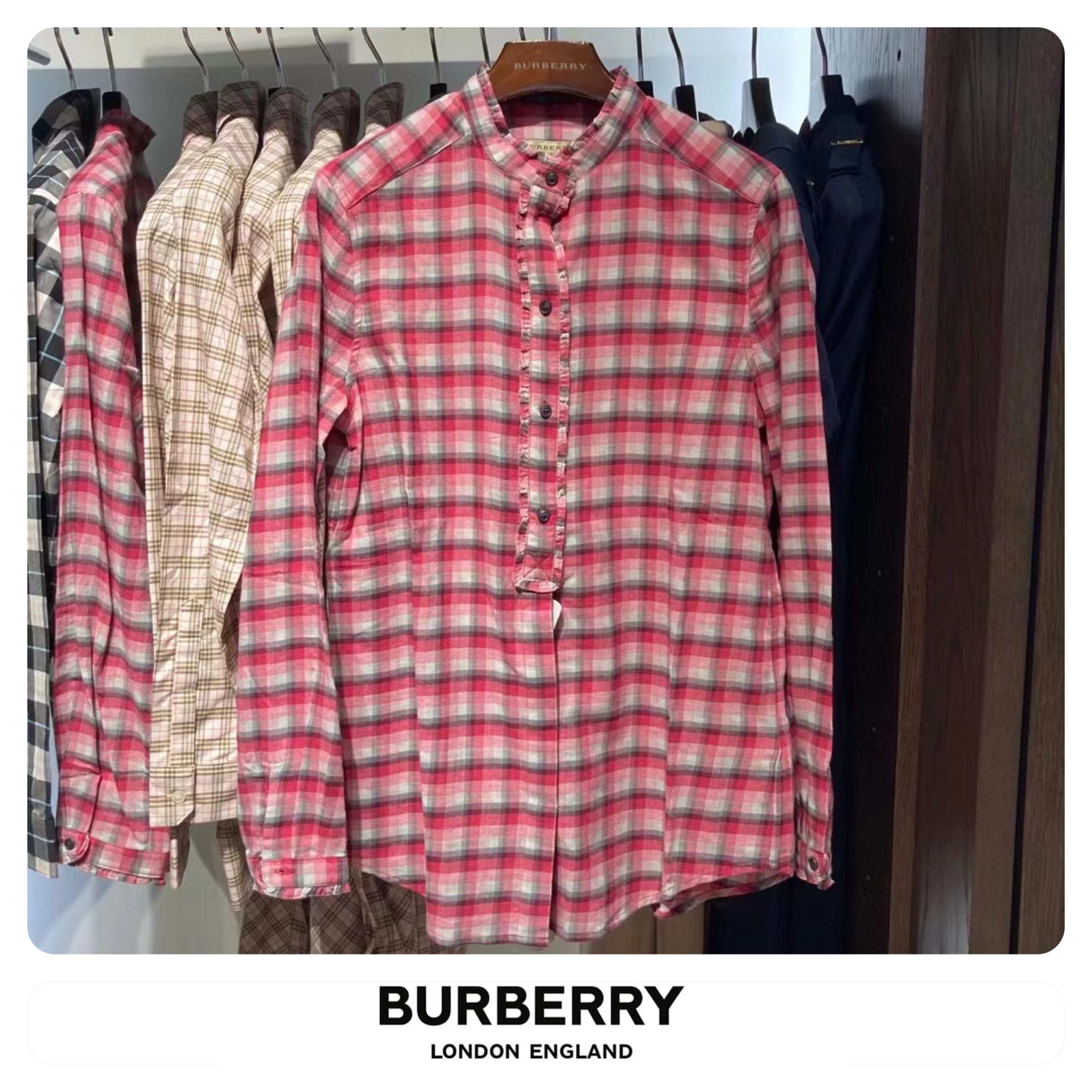 【高品質】 バーバリー Burberry シャツ ロゴ カジュアル チェック レッド ブラウス・シャツ 【高品質】 バーバリー Burberry シャツ ロゴ カジュアル チェック レッド ブラウス・シャツ