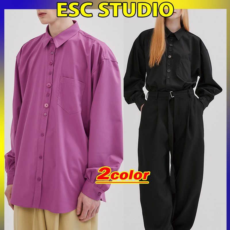 【即発送可能】 STUDIO◇ ◇ESC button unisex (2色) shirt シャツ 【即発送可能】 STUDIO◇ ◇ESC button unisex (2色) shirt シャツ
