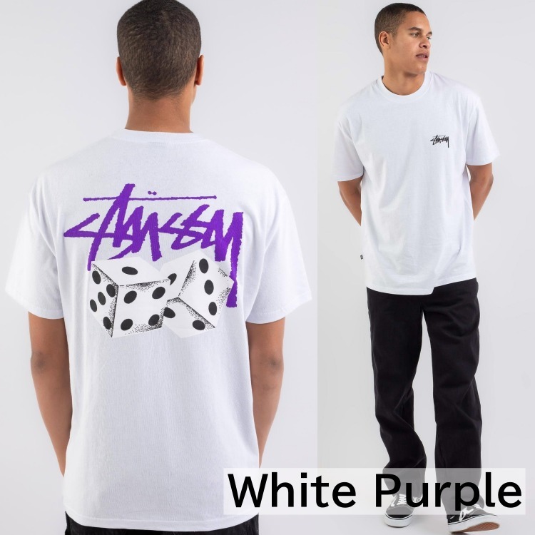 STUSSY ステューシー PAIR OF DICE 半袖 ロゴ入り Tシャツ STUSSY ステューシー PAIR OF DICE 半袖 ロゴ入り Tシャツ