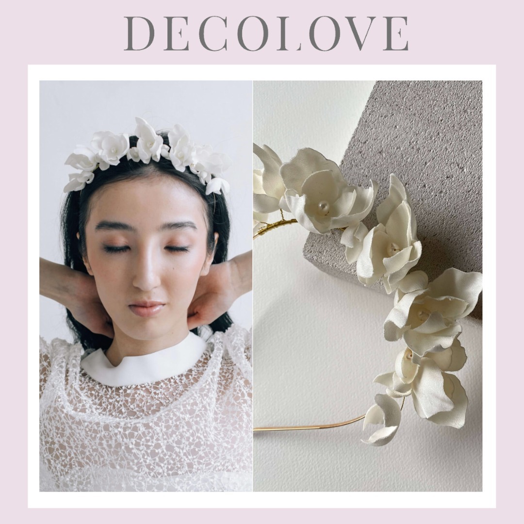 DECOLOVEブライダルアクセサリーGardenia 花 カチューシャ