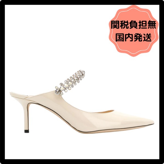 【超目玉枠】 VIPセール/国内発送 ★ JIMMY CHOO Bing 65 ミュール ホワイト サンダル・ミュール 【超目玉枠】 VIPセール/国内発送 ★ JIMMY CHOO Bing 65 ミュール ホワイト サンダル・ミュール