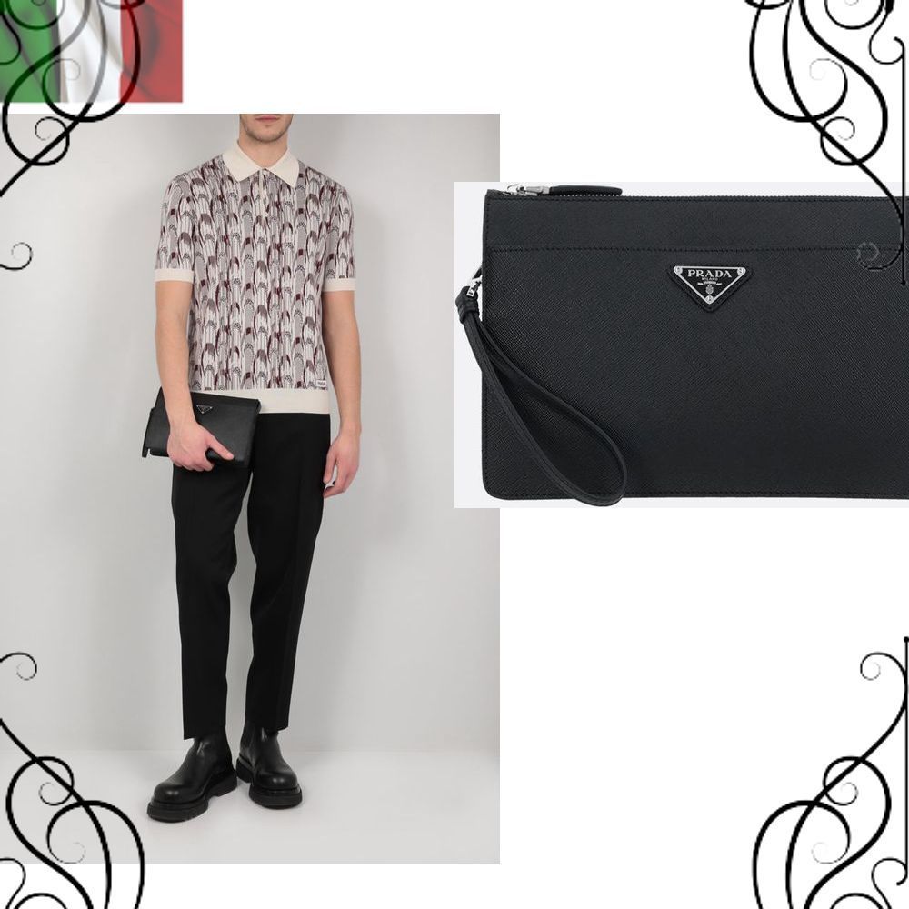 プラダ■SS22/素敵ロゴ SAFFIANO クラッチバッグ クラッチバッグ プラダ■SS22/素敵ロゴ SAFFIANO クラッチバッグ クラッチバッグ