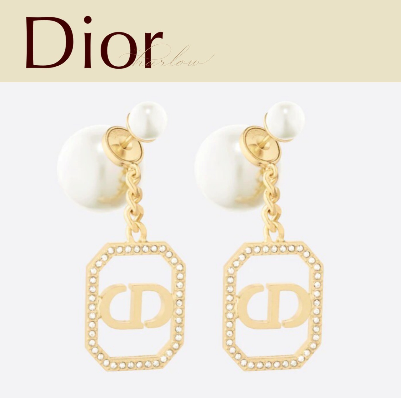 在庫一掃】 DIOR チェーン ビジュー クリスタル パール トライバル 金