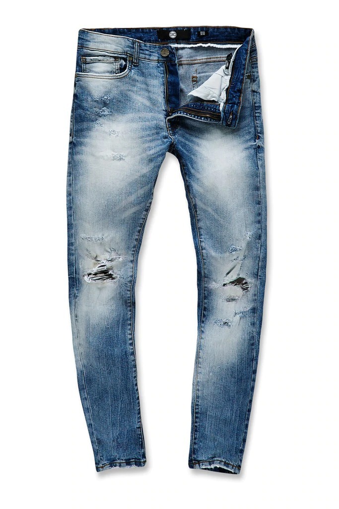 人気！*BALENCIAGA*メンズ ダメージジーンズ 青 コットン 日本製 人気！*BALENCIAGA*メンズ ダメージジーンズ 青 コットン 日本製