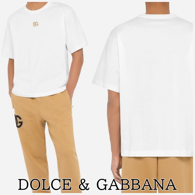 【高額売筋】 【DOLCE & GABBANA】 Tシャツ コットン DG メタリック ロゴ Tシャツ・カットソー 【高額売筋】 【DOLCE & GABBANA】 Tシャツ コットン DG メタリック ロゴ Tシャツ・カットソー