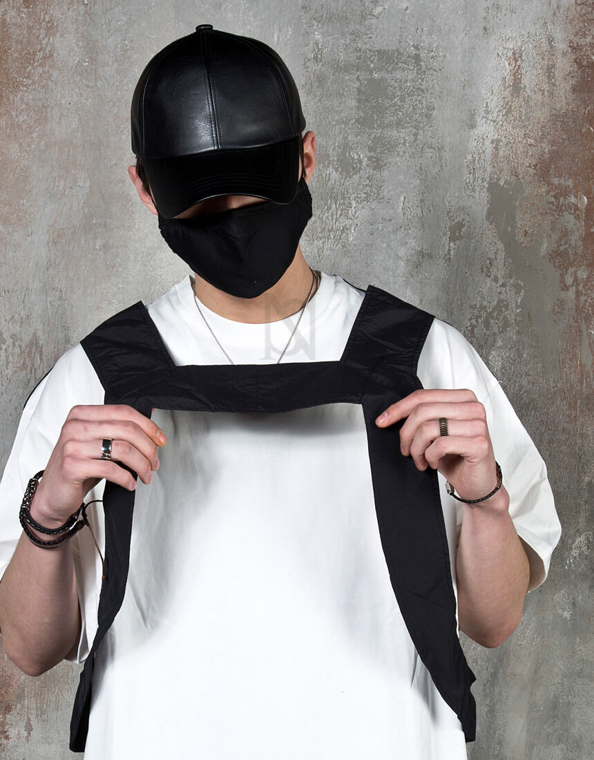 【関税・送料込】Techwear vest layered t-shirts - 1413 関税・送料込】Contrast techwear H vest layered t-shirts