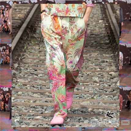 ETRO Joggers & Sweatpants Printed Pants Flower Patterns Silk Street Style