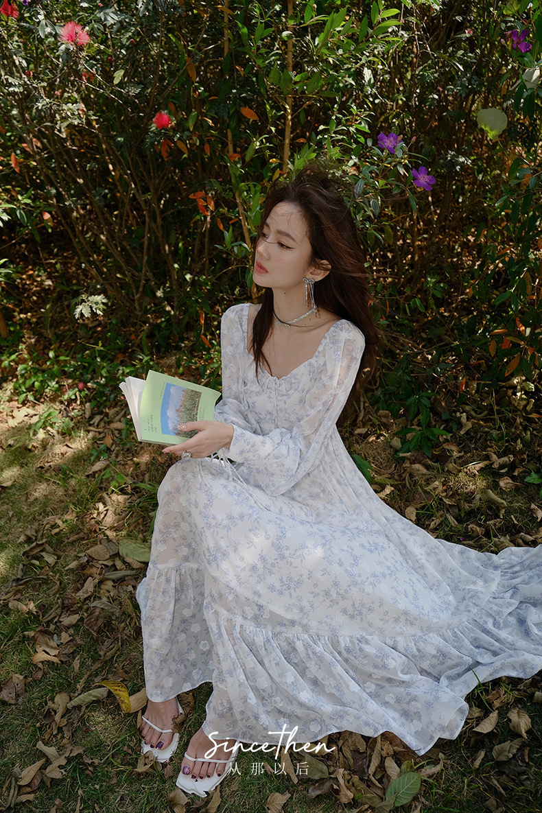 Since Then シンスゼン 花柄 ロングスリーブ ワンピース/送料込 Since Then シンスゼン 花柄 ロングスリーブ ワンピース/送料込
