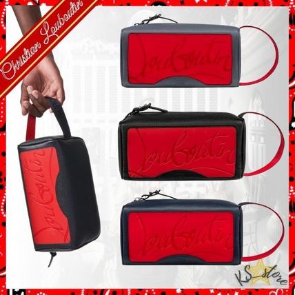 Christian Louboutin Messenger & Shoulder Bags Street Style 2WAY Plain Leather Crossbody Bag Logo