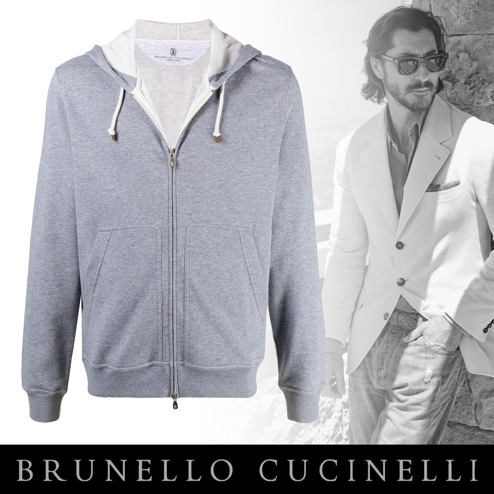 まとめ買いでお得 BRUNELLO CUCINELLI コットン ジップアップ パーカー グレー パーカー・フーディ まとめ買いでお得 BRUNELLO CUCINELLI コットン ジップアップ パーカー グレー パーカー・フーディ