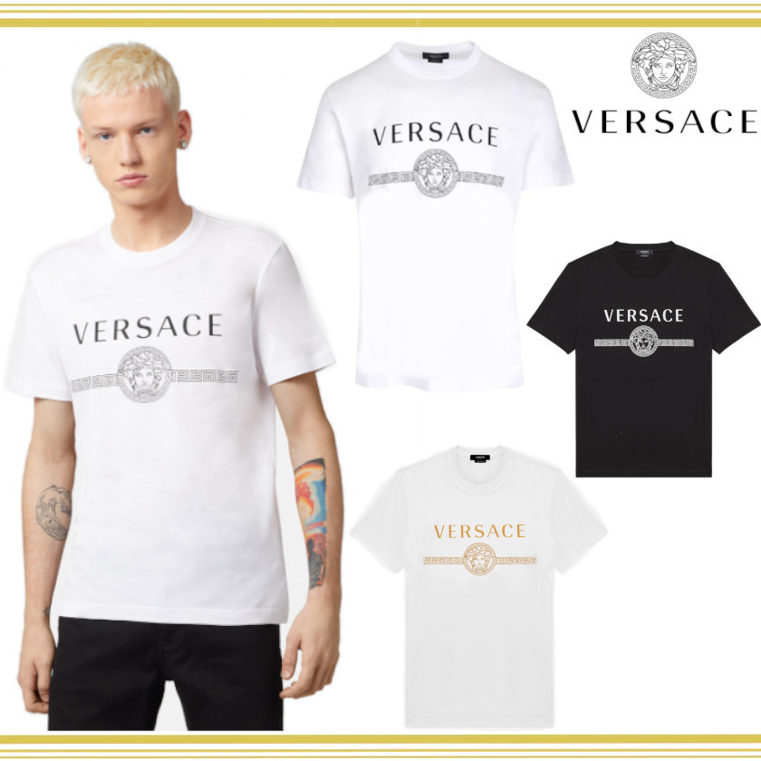 爆買い! ヴェルサーチェ Versace メドューサ コットン 半袖 Tシャツ ロゴ Tシャツ・カットソー 爆買い! ヴェルサーチェ Versace メドューサ コットン 半袖 Tシャツ ロゴ Tシャツ・カットソー