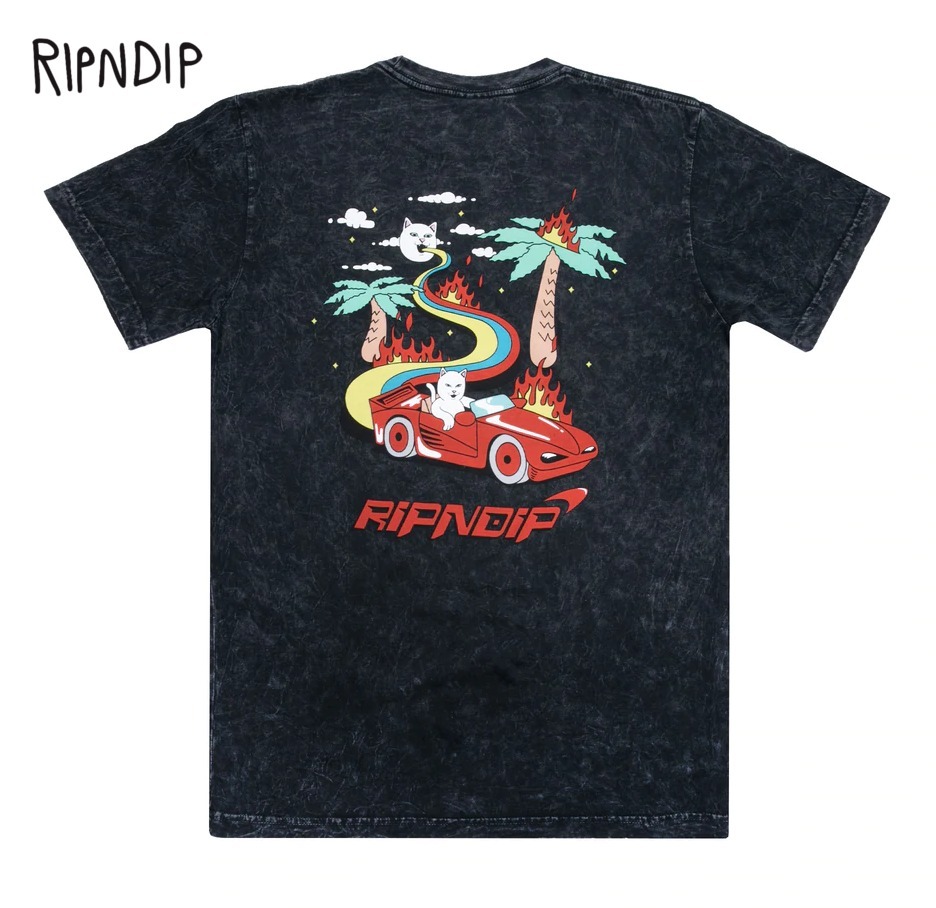 ★米国発/送関込*RIPNDIP*新作*HELL-RACERミネラル加工Tシャツ★