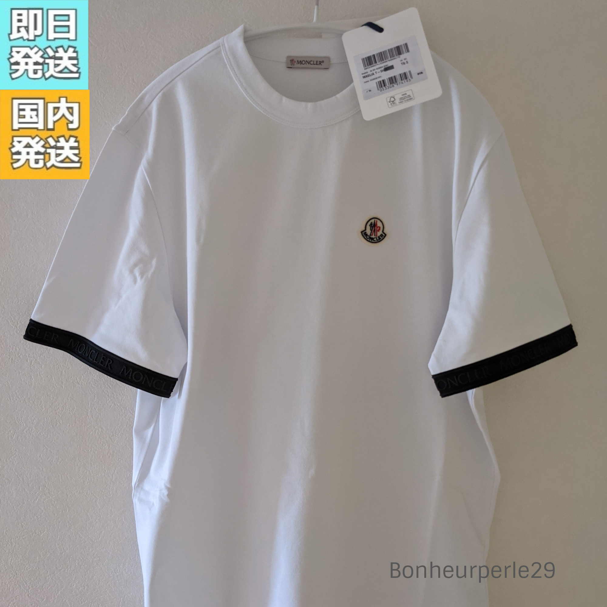 【国内在庫/即発】Moncler ロゴパッチ コットンTシャツ Tシャツ・カットソー 【国内在庫/即発】Moncler ロゴパッチ コットンTシャツ Tシャツ・カットソー