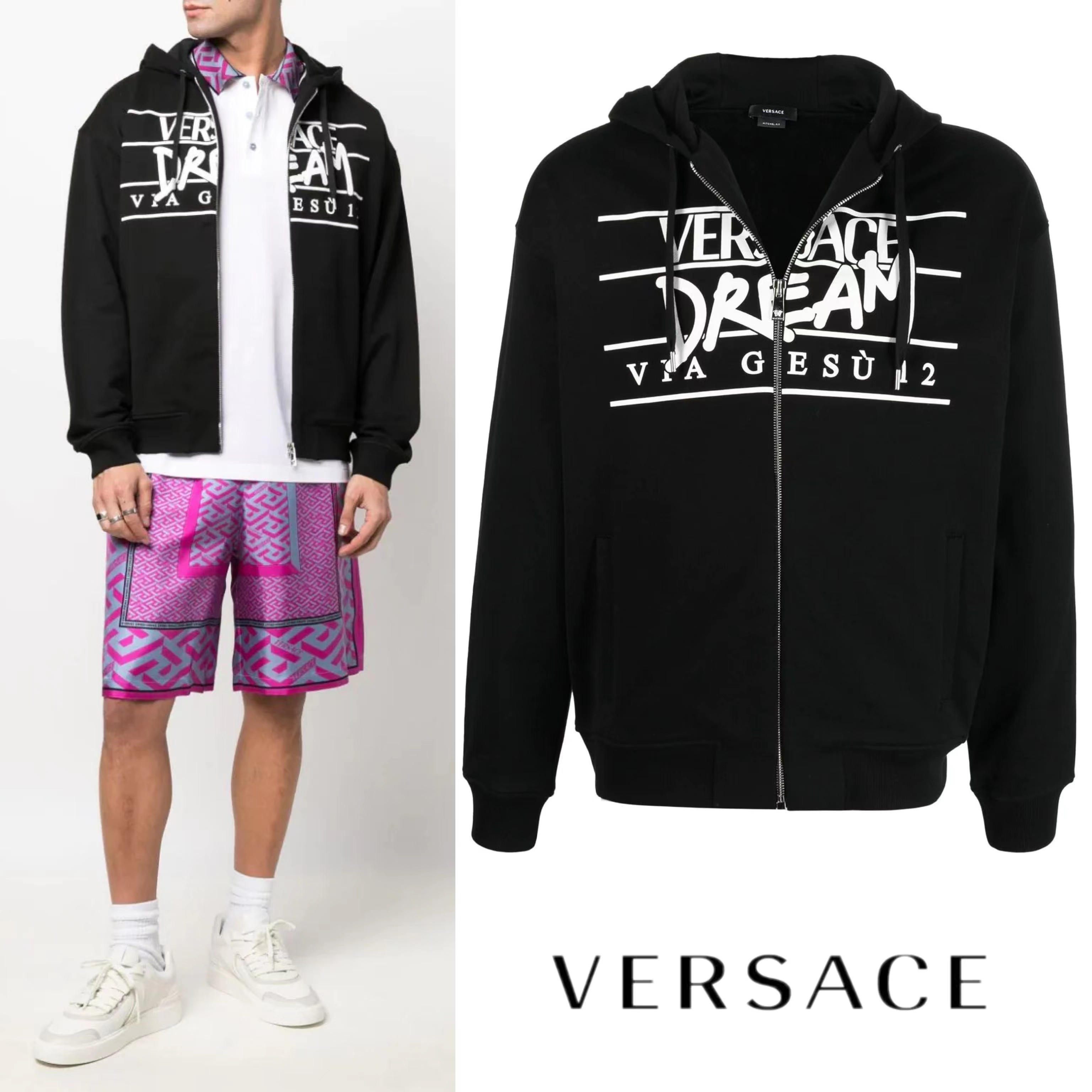 FENDI logo trim hoodie ジップパーカー 祝開店!大放出セール開催中