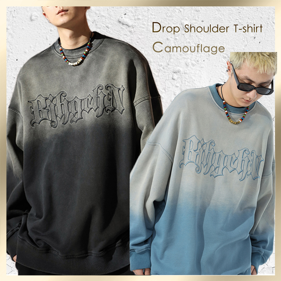 Washed sweater unisexual ロンT スウェット ビッグシルエット
