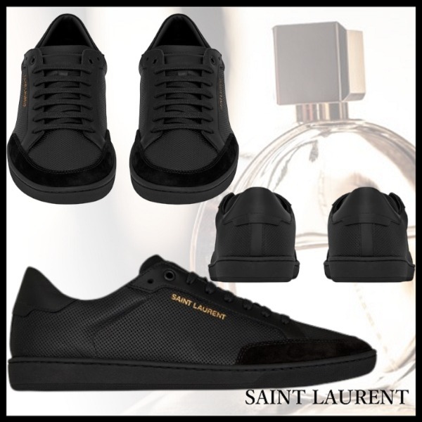 紳士に★Saint Laurent スニーカ− ブラック レザー＆スエ−ド