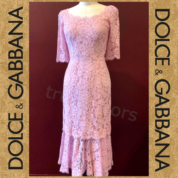 DOLCE&GABBANA 花柄 コードレース 半袖 ワンピース *ライラック ワンピース DOLCE&GABBANA 花柄 コードレース 半袖 ワンピース *ライラック ワンピース