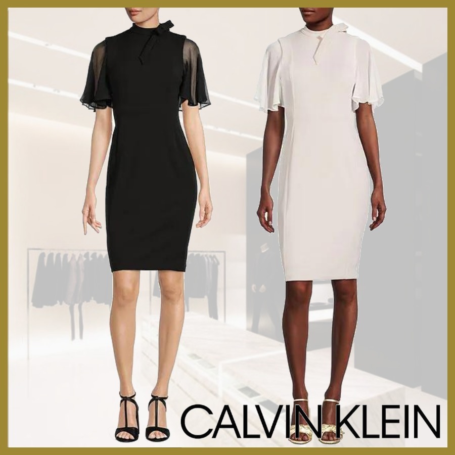 22SS【Calvin Klein】モック タイネック シースワンピース送関込 ワンピース 22SS【Calvin Klein】モック タイネック シースワンピース送関込 ワンピース
