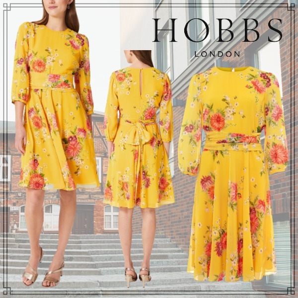 HOBBS LONDON】ジャスミナフローラルフィットフレアワンピース 直送