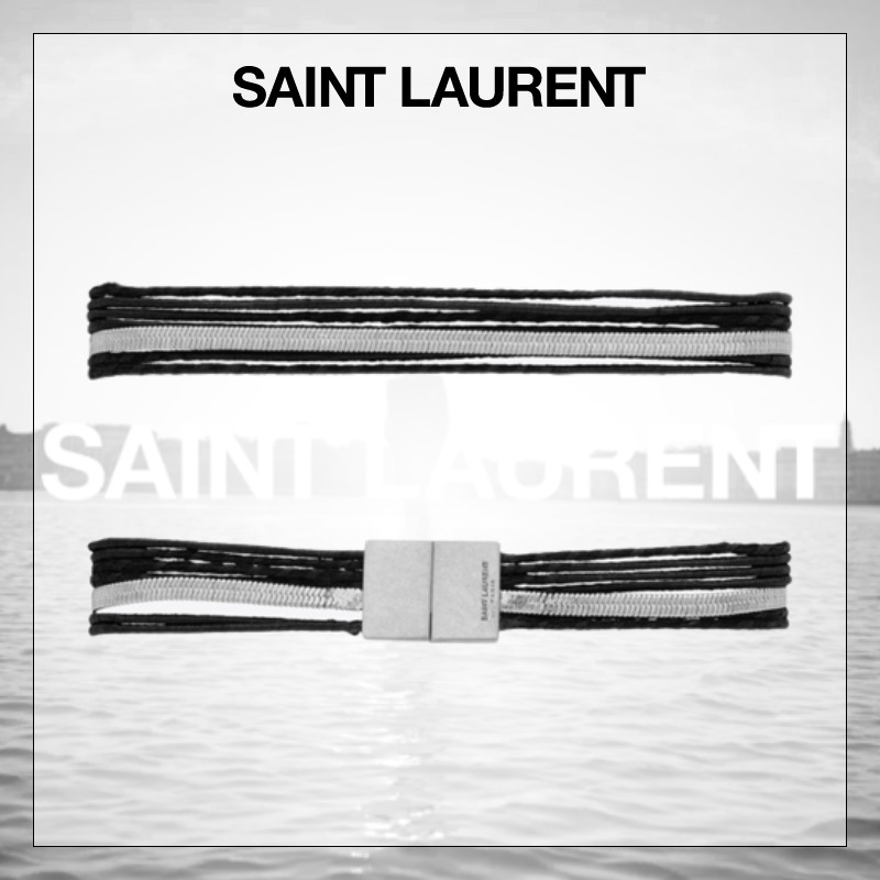 【Saint Laurent】コットンメタル マルチストランドブレスレット 品質が完璧
