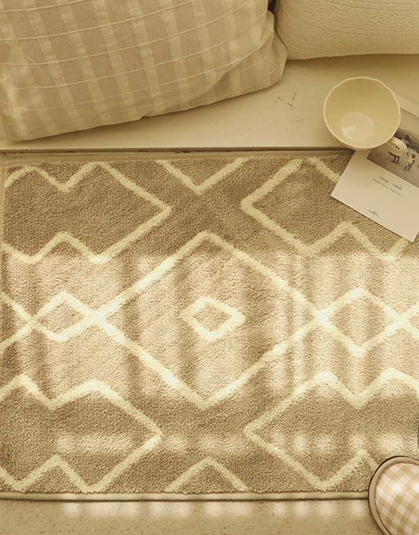 BAZAAR ラグ・カーペット BAZAAR★韓国大人気/RHOMBUS JACQUARD RUG 100x150cm(7)