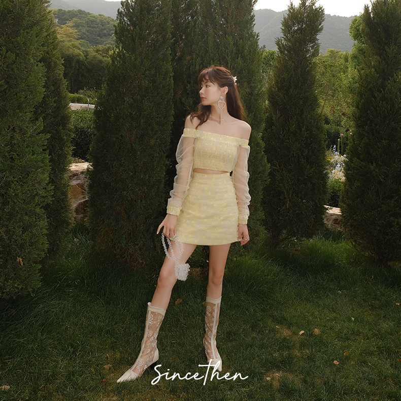 Since Then セットアップ Since Then セットアップ ショートトップス 長袖 キュート 花柄(16)