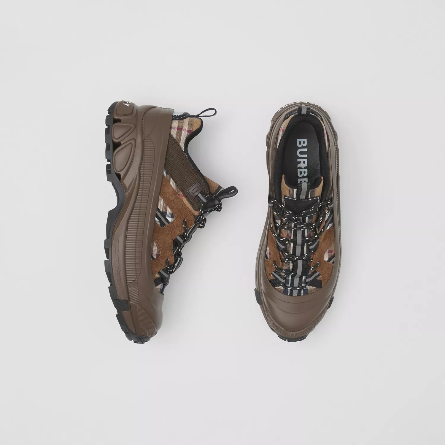 Burberry スニーカー 【バーバリー】コットンスエードチェックレザースニーカー(6)