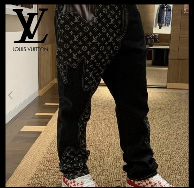モデル LOUIS VUITTON - LOUIS VUITTON ルイヴィトン デニムパンツの 激安買い物 ルイヴィトン モノグラムデニムパンツ ネイビー調 ヴァージルアブロー デニム/ジーンズ