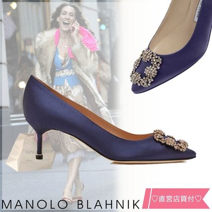 ネイビー(紺)系 Manolo Blahnik Hangisi x パンプス(レディース ネイビー(紺)系 Manolo Blahnik Hangisi x パンプス(レディース