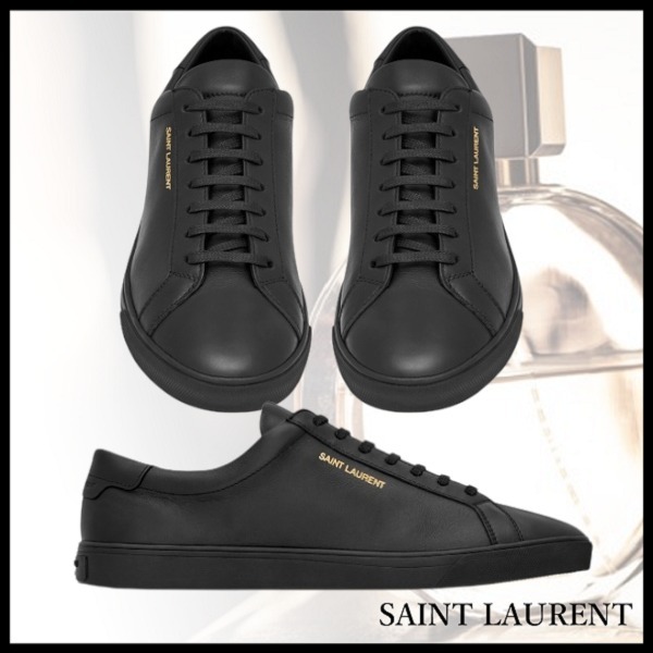 紳士に★Saint Laurent スニーカ− ブラック レザ―