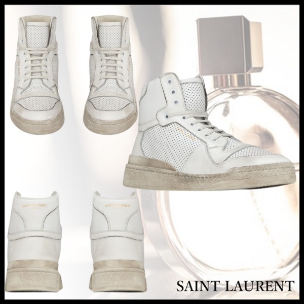 紳士に★Saint Laurent スニーカ− ホワイト レザ―