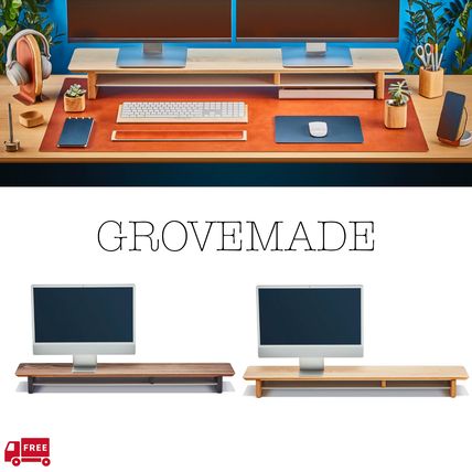 GROVEMADE 棚・ラック・収納 GROVEMADE おしゃれにスマートデスクインテリアWood Desk Shelf