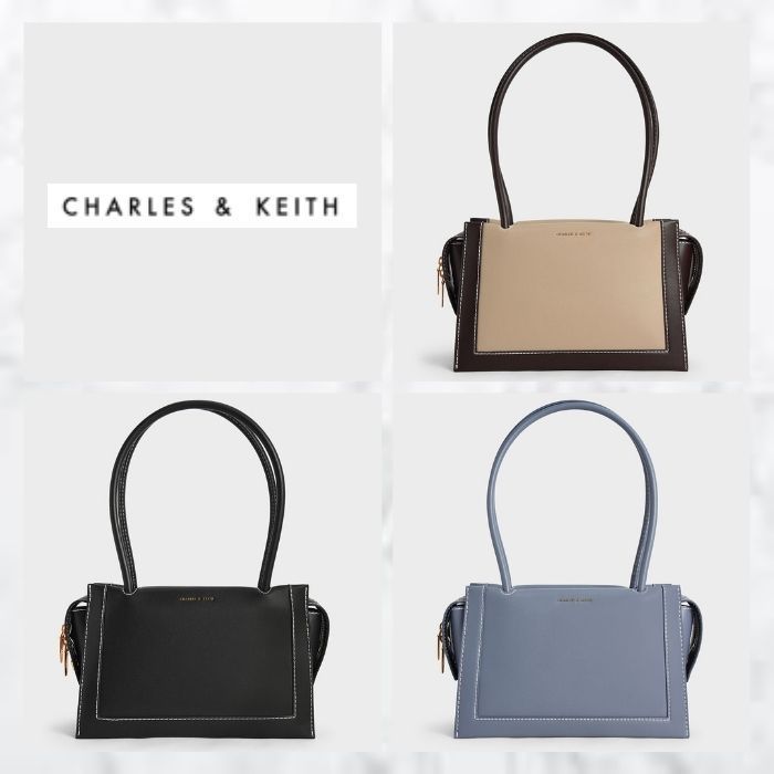 韓国 Charles&KeithDouble Handle 肩がけ ショルダー 通勤バッグ 無料配達