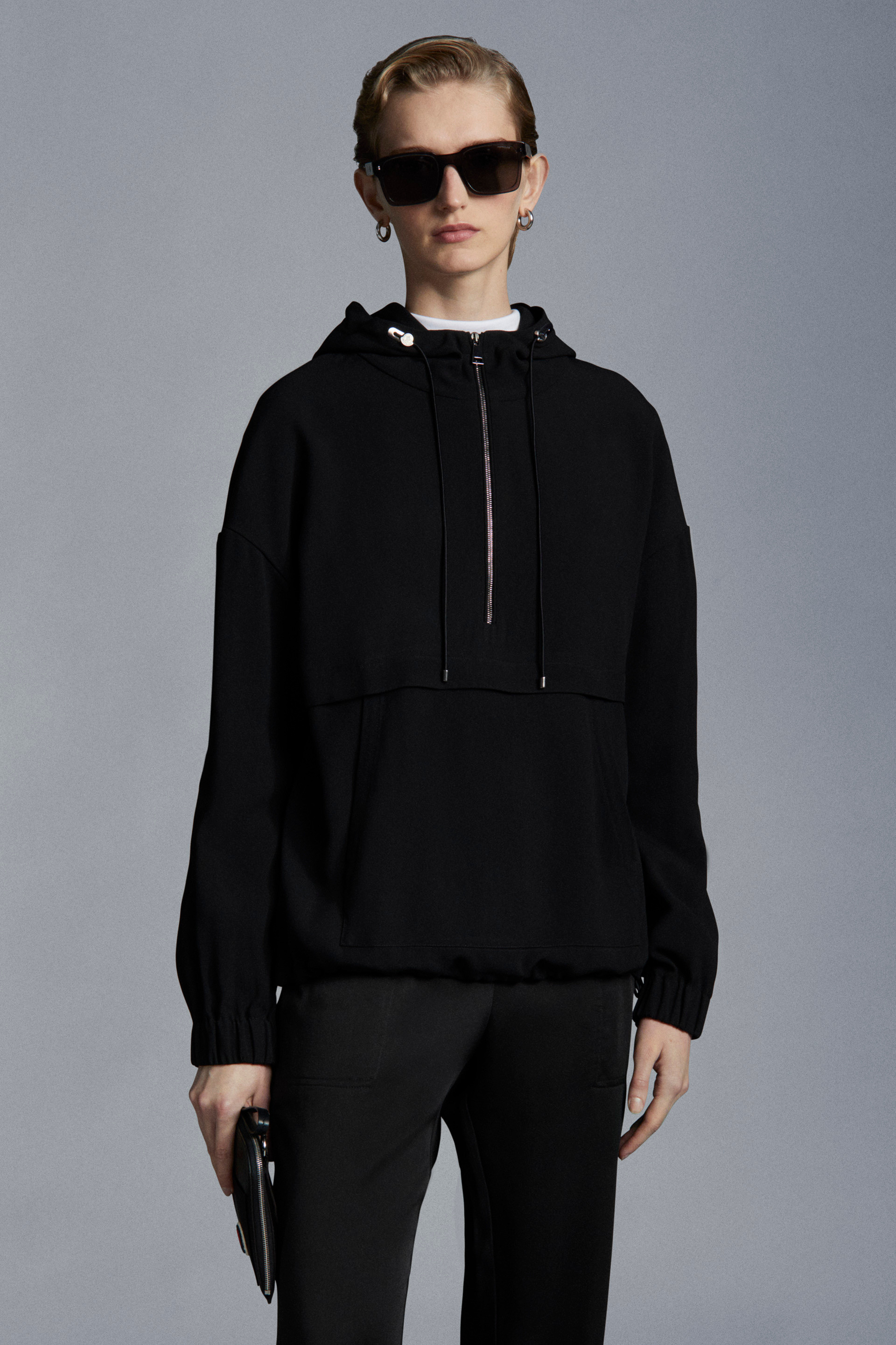 MONCLER2022春夏新作 フード付き ハーフジップアップ ブルゾン