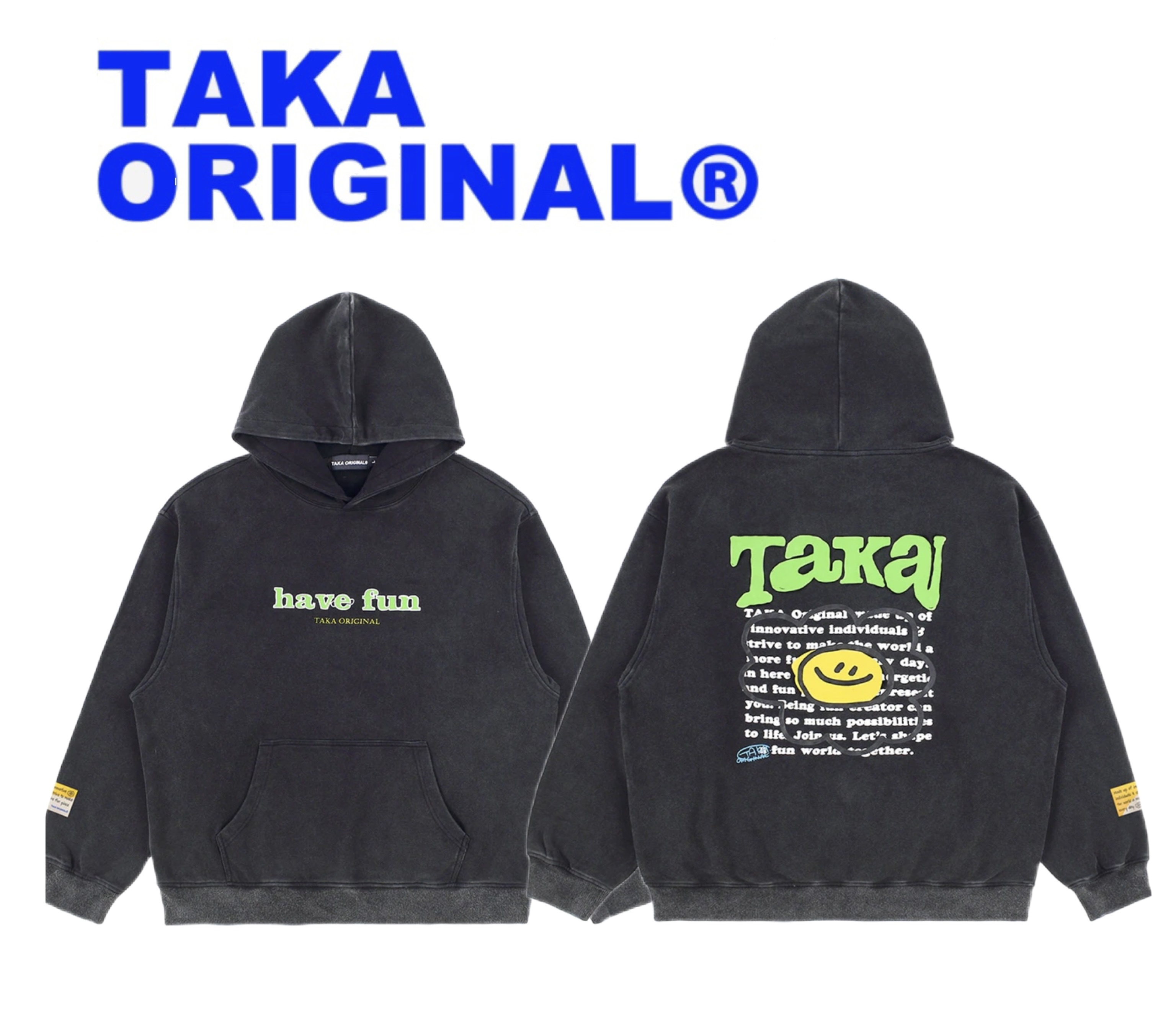 TAKA ORIGINAL 在庫少なめ vintage label 「have fun」パーカー ...