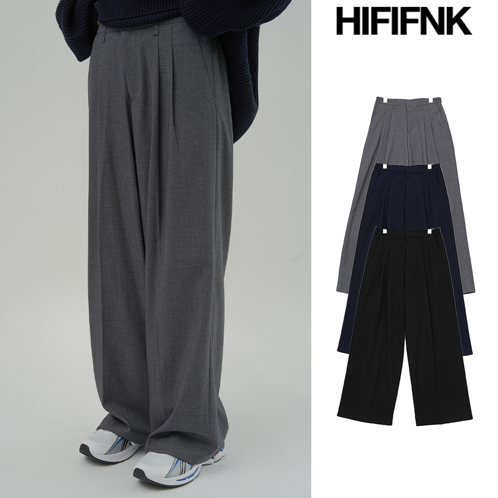 【HI FI FNK】Waist Banding Wide Trousers