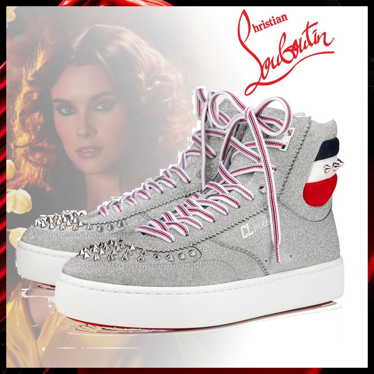 ☆大人気商品☆Christian Louboutin ハイカット スニーカー (Christian 女の子向けプレゼント集結 クリスチャンルブタン Christianlouboutin 匿名配送ハイカット スニーカー