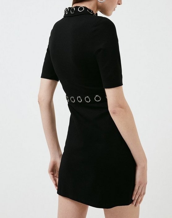 Karen Millen ワンピース 【KAREN MILLEN】アイレットジャージータイトミニワンピース♪(6)