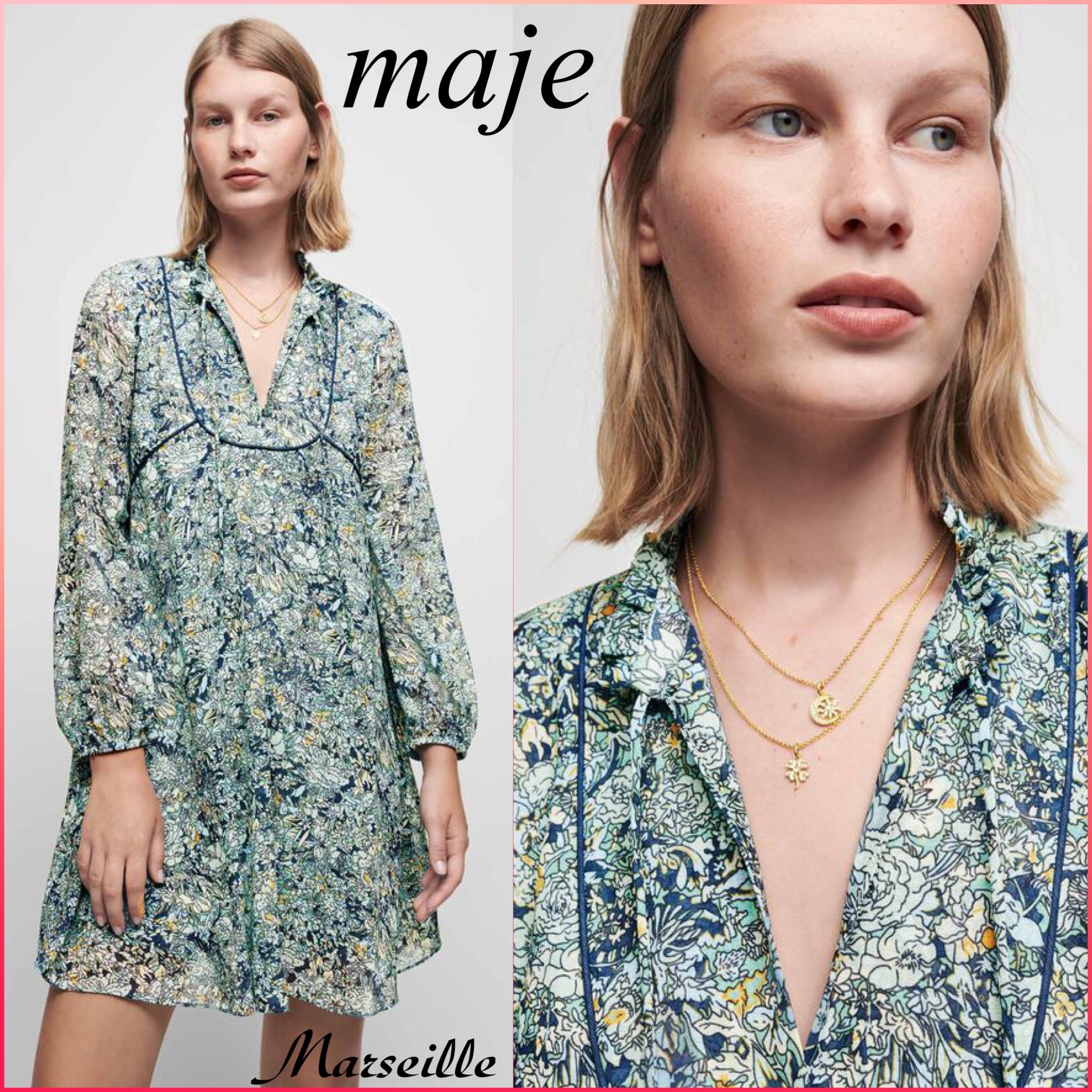 お買い得モデル フランス直送便☆maje☆美しいUP♪可愛い花柄 ワンピース ワンピース お買い得モデル フランス直送便☆maje☆美しいUP♪可愛い花柄 ワンピース ワンピース