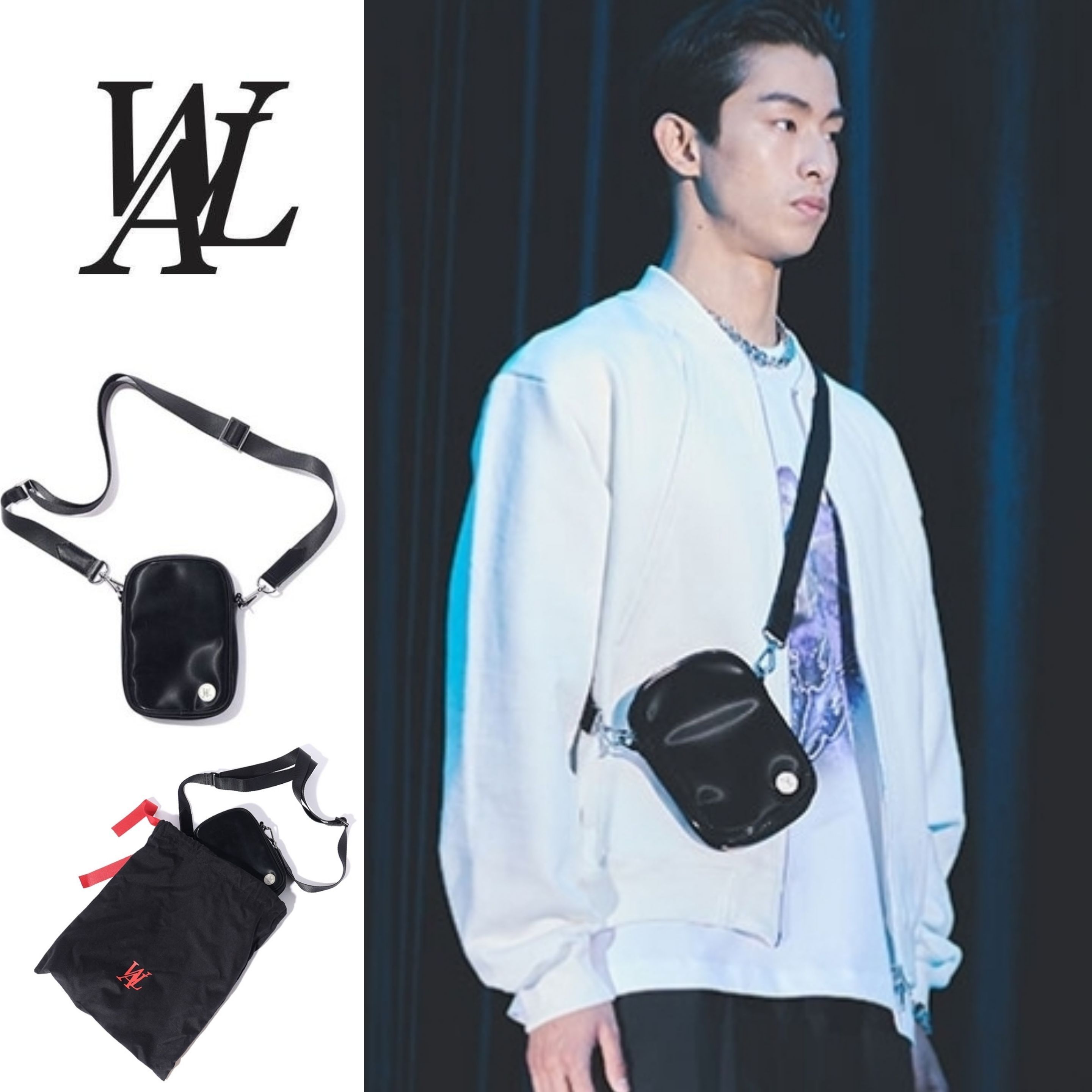 さらに100円引き◆WOOALONG◆Mini cross badge bag