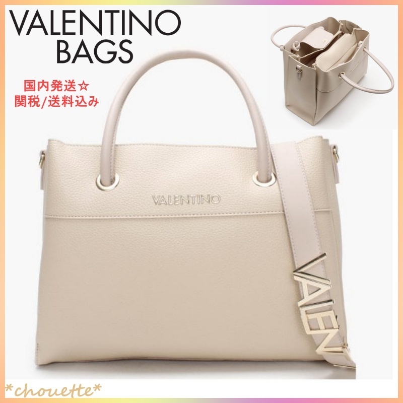 【VALENTINO BAGS】Alexia ロゴストラップトートバッグ＊関税込