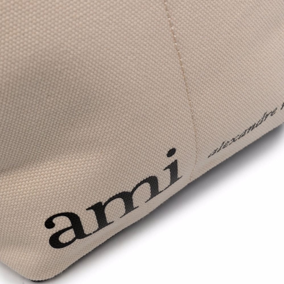 AMI PARIS トートバッグ AMI PARIS ★ ロゴ ★ 2way コットン トートバッグ White(4)